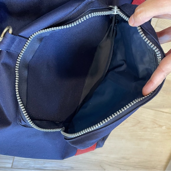 Vtg 90s Tommy Hilfiger Flag Logo Cinch Backpack, Canvas Tote, School Bag - Picture 5 of 16